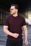 Erkek Bisiklet Yaka Petek Dokulu Kısa Kollu Triko Tişört