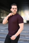 Erkek Bisiklet Yaka Petek Dokulu Kısa Kollu Triko Tişört