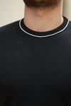 Erkek Bisiklet Yaka Ribanalı Kısa Kollu Tshirt