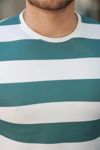 Erkek Çift Renk Pamuklu Örme Kumaş Kısa Kollu T-shirt