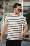 Erkek Çizgili Kısa Kollu T-shirt