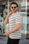 Erkek Çizgili Kısa Kollu T-shirt