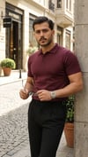 Erkek Düğme Yakalı Kısa Kollu Pamuk Triko Tişört
