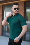 Erkek Fermuarlı Yakalı Kısa Kollu Tshirt