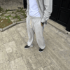 Erkek Fitilli Kadife Cepli Buggy Pantolon Oversize Rahat Kalıp - Gri
