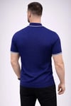 Erkek Fitilli Triko Dokuma Kısa Kol Tişört Yarım Boğaz Modern Yazlık T-shirt - Lacivert
