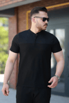 Erkek Hakim Yakalı Kısa Kollu Pamuklu T-shirt