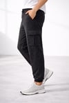 Erkek Jogger Eşofman Altı Regular Fit , Kargo Cepli, Lastikli Paça, Günlük Spor Pantolon - Füme