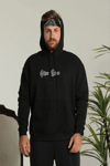 Erkek Kapşonlu Sweatshirt – Oversize Üç İplik Şardonlu Hoodie, “other Lives” Ön - Arka Baskılı, Kanguru Cepli, Kışlık Rahat Günlük Stil - Siyah