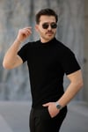 Erkek Kısa Kollu Hakim Yaka Önü Düğmeli Viskon Bluz