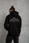 Erkek Nihilist Penguen Özel Tasarım Oversize Kapüşonlu Sweatshirt - Siyah