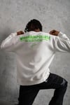 Erkek Oversize Sweatshirt – Beyaz Renk  Ön Ve Sırt Baskılı, Üç İplik İçi Pamuklu Kumaş, Rahat Kalıp, Ribanalı Kışlık Sweat  Winagain Polizei Serisi - Beyaz