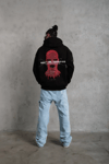 Erkek Oversize Üç İplik Kapüşonlu Sweatshirt – Siyah “don’t Be Terrified” Ön, Sırt Ve Kol Baskılı, Kanguru Cepli, Ribanalı Rahat Model- Siyah