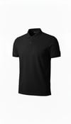 Erkek Pike Kumaş Düğmeli Yaka Regular Fit Günlük Kısa Kol Tişört T-shirt - Siyah