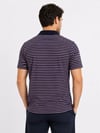 Erkek Pike Kumaş Gül Kurusu Çizgili Polo Yaka Tişört Kısa Kol T-shirt - Siyah