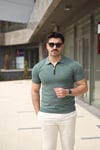 Erkek Polo Yaka Fermuar Detaylı Tişört