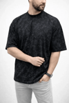 Erkek Premium Tişört Osy Yumuşak Dokulu Yıkamalı Oversize T-shirt - Siyah