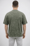 Erkek Premium Tişört Osy Yumuşak Dokulu Yıkamalı Oversize T-shirt - Haki
