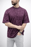 Erkek Premium Tişört Osy Yumuşak Dokulu Yıkamalı Oversize T-shirt - Bordo