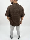 Erkek Premium Tişört Osy Yumuşak Dokulu Yıkamalı Oversize T-shirt - Kahverengi