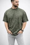 Erkek Premium Tişört Osy Yumuşak Dokulu Yıkamalı Oversize T-shirt - Haki