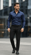Erkek Saten Klasik Gömlek
