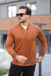 Erkek Scuba Süet Kumaş Bomber Hırka