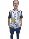 Erkek T-shirt 59 Numara Baskılı Sarı (kesik Elyaf Kumaş)