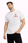Erkek Türkiye Ay Yıldız Baskılı Taraftar Forma T-shirt - Beyaz