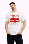 Erkek Türkiye Baskılı Tişört Ay Yıldız 2026 Dünya Kupası Taraftar Forma T-shirt - Beyaz