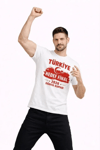 Erkek Türkiye Baskılı Tişört Ay Yıldız 2026 Dünya Kupası Taraftar Forma T-shirt - Beyaz