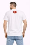 Erkek Türkiye Baskılı Tişört Ay Yıldız 2026 Dünya Kupası Taraftar Forma T-shirt - Beyaz