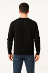 Erkek Üç İplik Düz Bisiklet Yaka Sweatshirt - Siyah