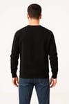 Erkek Üç İplik Düz Bisiklet Yaka Sweatshirt - Siyah
