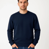 Erkek Üç İplik Düz Bisiklet Yaka Sweatshirt - Lacivert