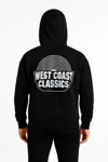 Erkek Üç İplik Kapüşonlu Ön Ve Arka Baskılı Sweatshirt Hoodie - Siyah