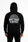Erkek Üç İplik Kapüşonlu Ön Ve Arka Baskılı Sweatshirt Hoodie - Siyah