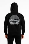 Erkek Üç İplik Kapüşonlu Ön Ve Arka Baskılı Sweatshirt Hoodie - Siyah
