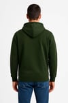 Erkek Üç İplik Kapüşonlu Tam Fermuarlı Kanguru Çepli Sweatshirt Hoodie - Haki