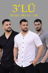 Erkek Waffle Dokuma Açık Yakalı Düğmeli Regular Kalıp 3’lü Gömlek Seti - Siyah, Beyaz, Gri