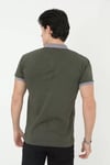 Erkek Yakalı Slim Fit Baskılı T-shirt - Haki
