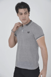 Erkek Yakalı Slim Fit Dokuma T-shirt - Beyaz