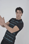 Erkek Yakalı Slim Fit Pike Çizgili T-shirt - Siyah