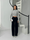 Fitilli Şardonlu Pantolon Siyah A4058