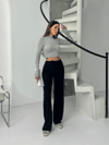 Fitilli Şardonlu Pantolon Siyah A4058