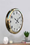 Gold & White Luxury Classic 52 Cm Metal Duvar Saati