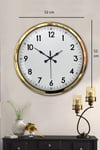 Gold & White Luxury Classic 52 Cm Metal Duvar Saati