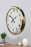Gold & White Luxury Classic 52 Cm Metal Duvar Saati