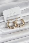 Gold Renk Pirinç Halka 25 Mm Kadın Küpe