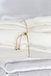 Gold Renk Pirinç Zirkon Taşlı Kutup Yıldızı Model Asansörlü Kadın Bileklik